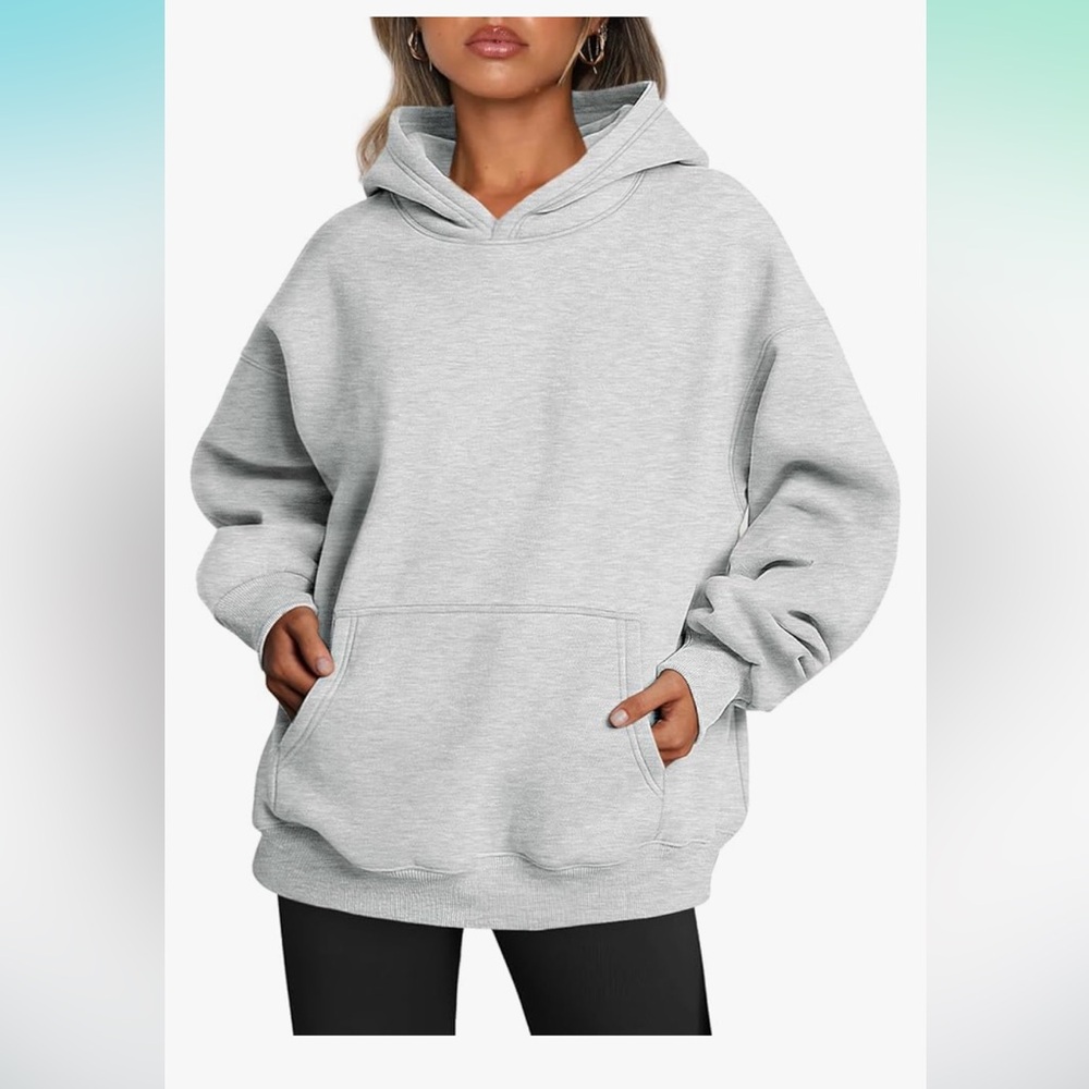 Gray Oversized Long Sleeve Hoodie